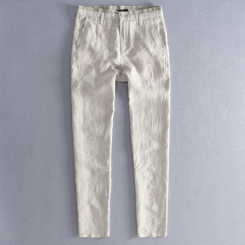 Cotton and linen breathable pants man