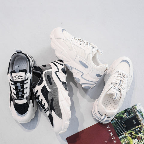 shoes for women 2023 autumn new ins trendy student breathable mesh thick-soled versatile casual sports shoes