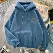 velvet thickened lamb velvet furry sweater female bf student autumn and winter warm hoodie