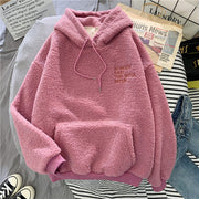 velvet thickened lamb velvet furry sweater female bf student autumn and winter warm hoodie