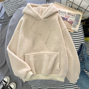 velvet thickened lamb velvet furry sweater female bf student autumn and winter warm hoodie
