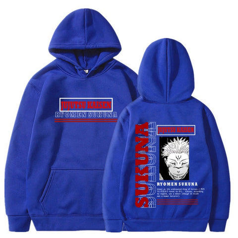 Japanese anime spell fight back to two sides Su Nuo new printed pullover sweatshirt plus velvet hoodie top hoodie
