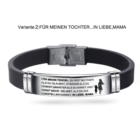 Für meine Tochter Bracelet Stainless Steel Silicone Bracelet Family Christmas Thanksgiving Gift