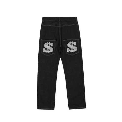 European and American style letter printed jeans men&