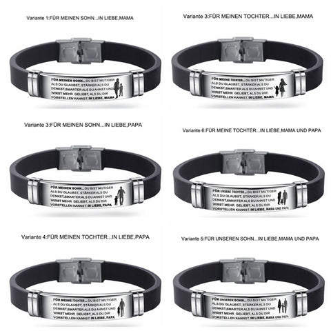 Für meine Tochter Bracelet Stainless Steel Silicone Bracelet Family Christmas Thanksgiving Gift