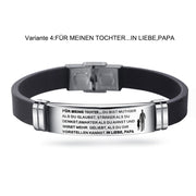 Für meine Tochter Bracelet Stainless Steel Silicone Bracelet Family Christmas Thanksgiving Gift