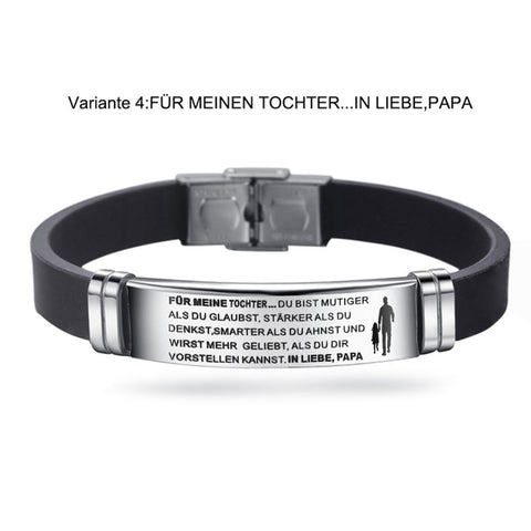Für meine Tochter Bracelet Stainless Steel Silicone Bracelet Family Christmas Thanksgiving Gift