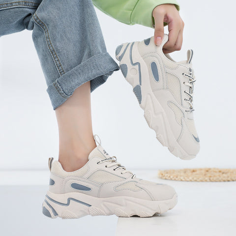 shoes for women 2023 autumn new ins trendy student breathable mesh thick-soled versatile casual sports shoes