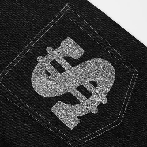 European and American style letter printed jeans men&