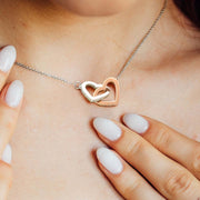 Amazon's new peach heart pendant clavicle chain double love necklace love heart to heart two-color temperament all-match necklace