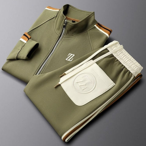 Trendy Stand Collar Casual Sports Suit
