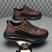 Wholesale men's leather shoes retro crocodile pattern men's shoes 2022 new thick bottom men's casual trendy shoes trendy men's shoes