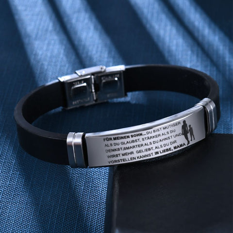 Für meine Tochter Bracelet Stainless Steel Silicone Bracelet Family Christmas Thanksgiving Gift