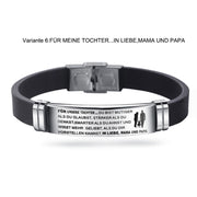 Für meine Tochter Bracelet Stainless Steel Silicone Bracelet Family Christmas Thanksgiving Gift